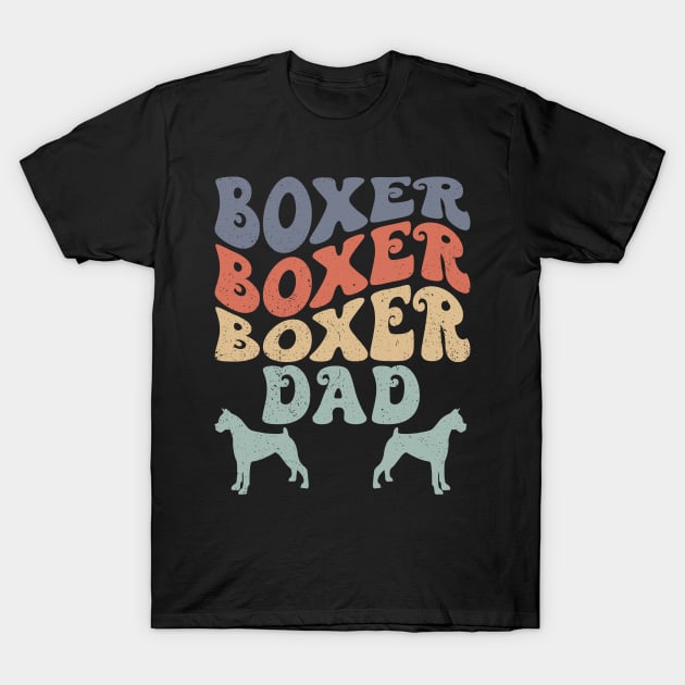 Retro Boxer Dad Dog Owner T-Shirt by Way Down South